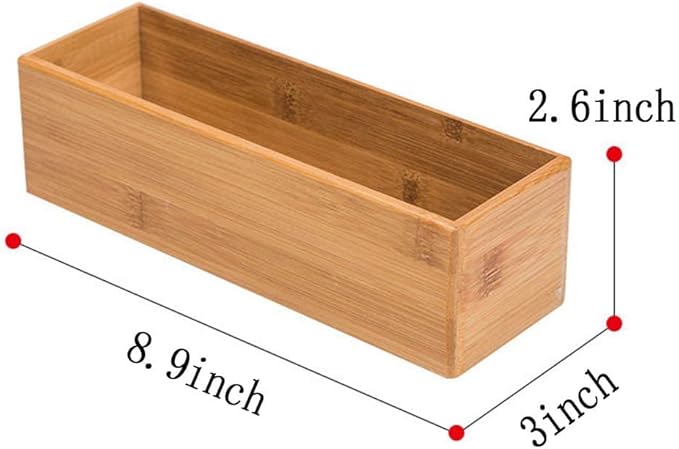 Bamboo Drawer Organizer - Kitchen Utensil Organizer Silverware Tray Cutlery Holder,Office Desk Supplies and Accessories (8.9x3x2.6 inch)