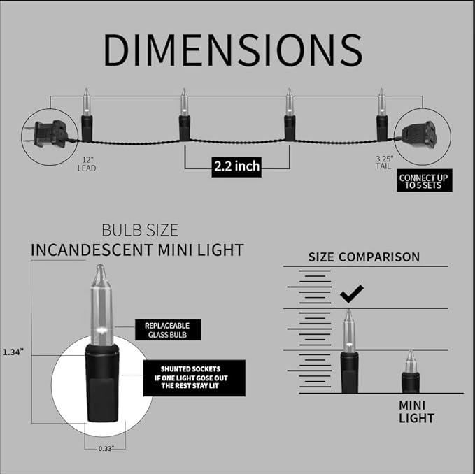 100LIGHTS Multi Easter Mini String Lights,Connectors Christmas Decorative Lights 19.6 UL Certified Waterproof for Easter Home Garden Holiday Christmas Tree Party Patio Wedding