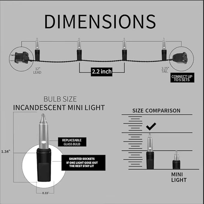 100LIGHTS RED White and Blue Extra-Bright with End Connectors 4th July Decoration Patriotic Mini String Lights 5.98m UL Certified Waterproof for Home Garden Holiday Tree Party Patio