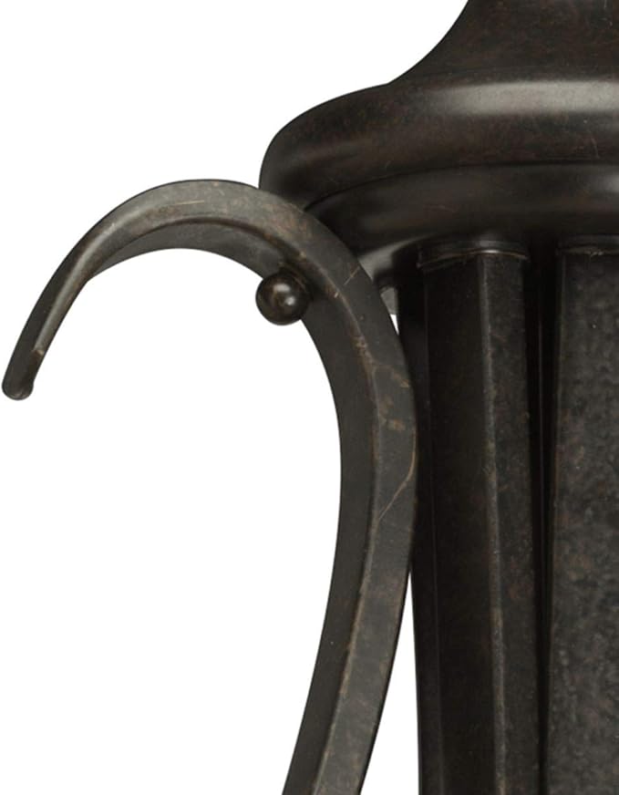 Progress Lighting 3-Light Tea Stained Glass Transitional Inverted Pendant Light, Torino Collection, Indoor, P3847-77, Forged Bronze