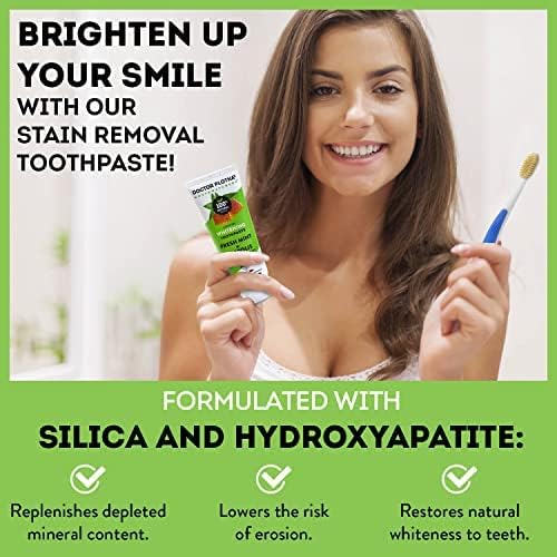 MOUTHWATCHERS Whitening Fluoride Free Naturally Sourced Toothpaste, 3 oz Tube, for Sensitive Teeth and Gums, Fresh Organic Mint and Propolis, by Dr. Plotka's