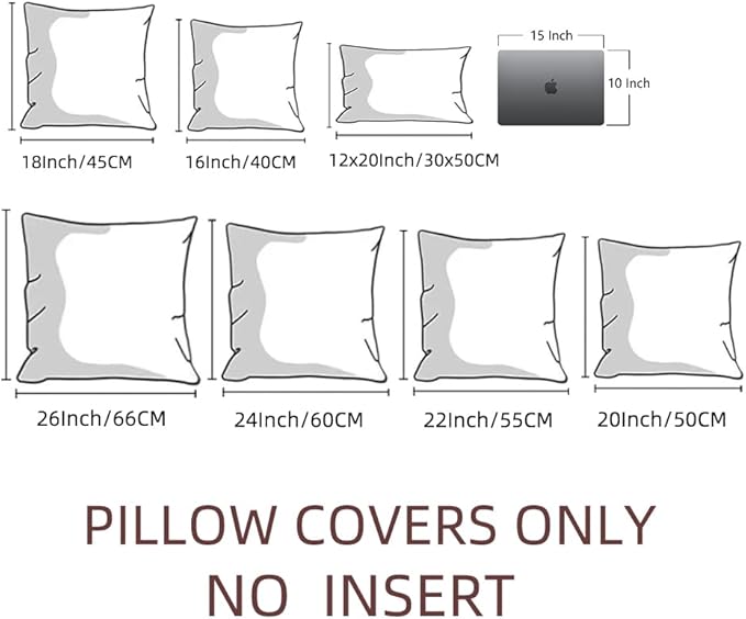 Fancy Homi Set of 2 Light Blue Big Decorative Throw Pillow Covers 24x24 Inch for Couch Bed Sofa, Rustic Farmhouse Boho Home Decor, Soft Cross Corduroy Patchwork Accent Square Cushion Case 60x60 cm