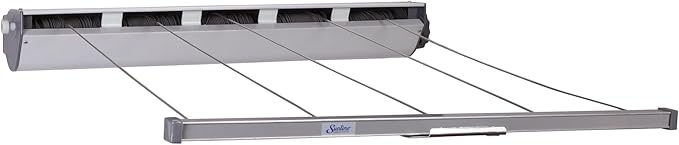 Household Essentials Retractable 5-Line Dryer, White