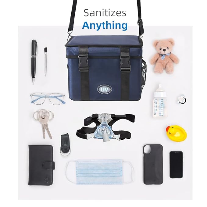 UV Sanitizer Box, 12L Ozone Portable Sanitizing and Cleaning Machine with 3-Level Timer, Foldable UV Cleaner Box for Phone, Toys, Mask, Towel, key, Ozone UV Box 