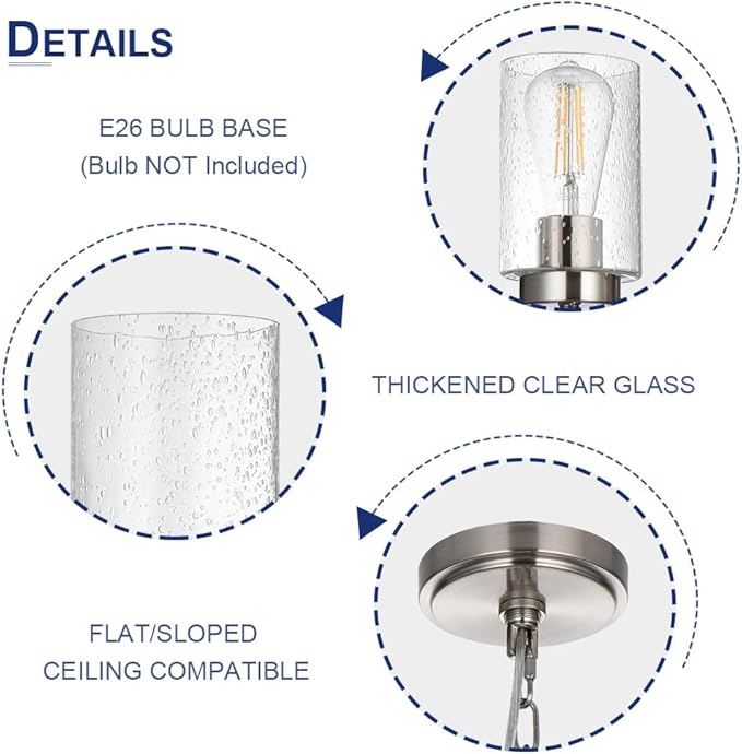 5-Lights Modern Pendant Light Fixtures, Wagon Wheel Dining Room Chandelier in Brushed Nickel, Hanging Ceiling Home Lighting for Foyer Kitchen Bedroom