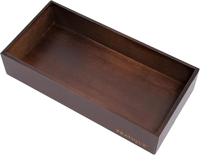 Bamboo Drawer Organizer - Kitchen Utensil Organizer Silverware Tray Cutlery Holder,Office Desk Supplies and Accessories,12 * 5.9 * 2.6,Nut-brown