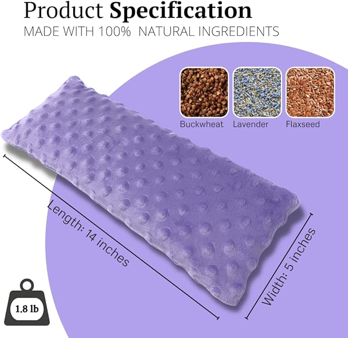 Mumu Wraps Heating Pad Microwavable - Lavender Scented Microwave Heating Pad for Pain Relief, Cramps, Muscle Ache, Joints, Neck, Shoulder, Back Pain, Warm Compress Moist Heat Pack (Lavender)