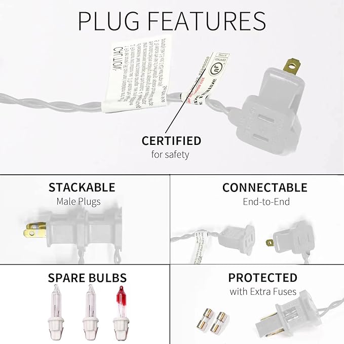 100LIGHTS Multi Easter Mini String Lights,Connectors Christmas Decorative Lights 19.6 UL Certified Waterproof for Easter Home Garden Holiday Christmas Tree Party Patio Wedding