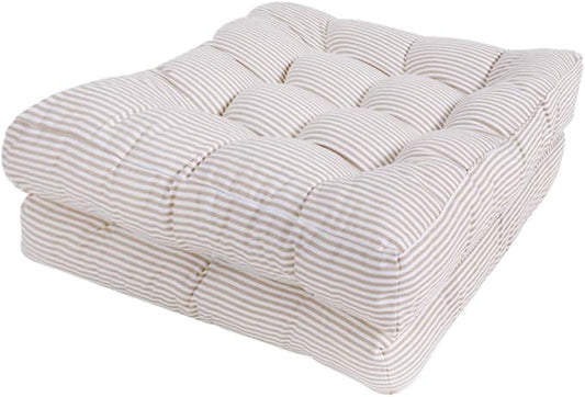 Tiita Chair Cushions 22"x22" Square Windows Pad for Adults Seating Pillows Set of 2, Beige