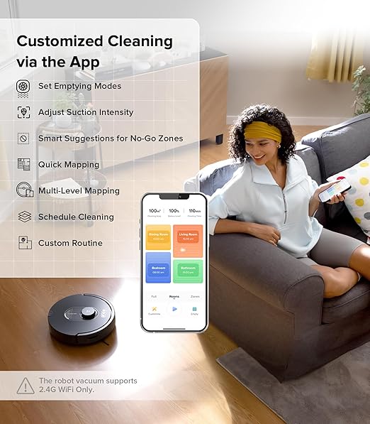 roborock Q5 Max+ Robot Vacuum with Self-Empty Dock, Upgraded from Q5+, 5500 Pa Suction, DuoRoller Brush, Hands-Free Cleaning for up to 7 Weeks, PreciSense LiDAR Navigation, App & Voice Control