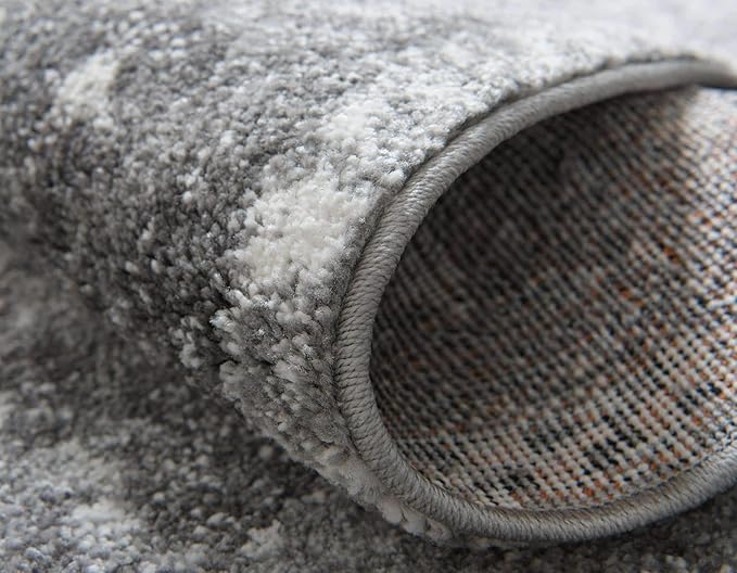 Unique Loom Rosso Collection Vintage, Traditional, Bohemian, Geometric, Distressed, Southwestern Area Rug, 4' 0" x 6' 0", Gray/Ivory