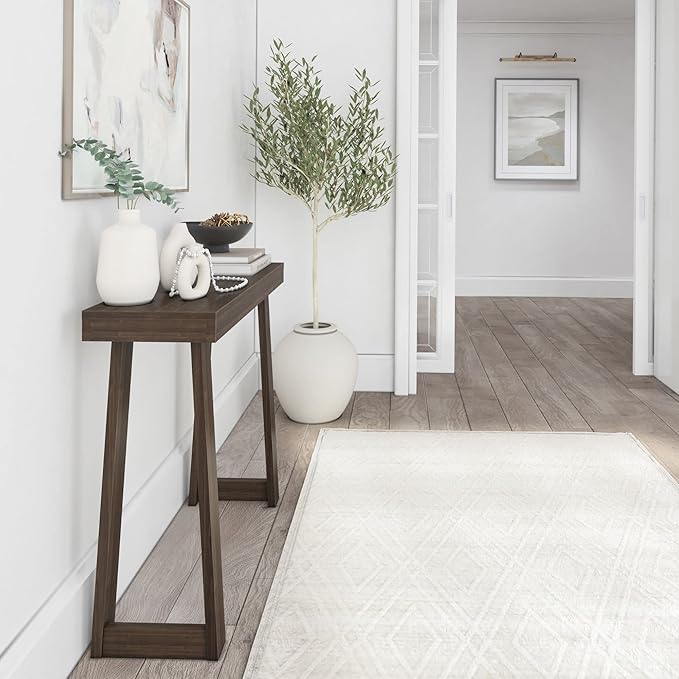 Plank+Beam Solid Wood Console Table, 36 Inch, Sofa Table, Narrow Entryway Table for Hallway, Behind The Couch, Living Room, Foyer, Easy Assembly, Walnut