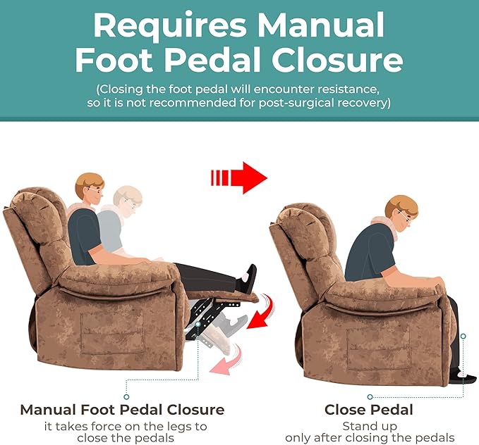 Recliner Chair Rocker Modern Ergonomic Lounge 360 Degree Swivel Single Sofa Seat Living Room Lounge Recliners on Clearance Foam Filling