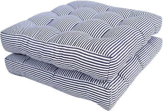 Tiita Chair Cushions 22"x22" Square Windows Pad for Adults Seating Pillows Set of 2, Blue