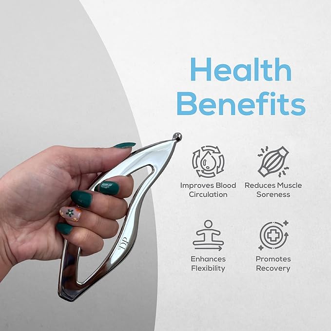 Muscle Scraper Tool β 2-in-1 Stainless Steel Fascia Scraper for Deep Tissue Massage & Muscle Relief - Gua Sha Body Tool for Soreness - Ergonomic IASTM Tool for Athletes & Physical Therapy