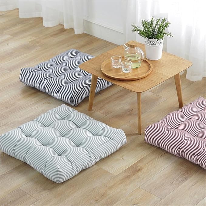 Tiita Chair Cushions 22"x22" Square Windows Pad for Adults Seating Pillows Set of 2, Green