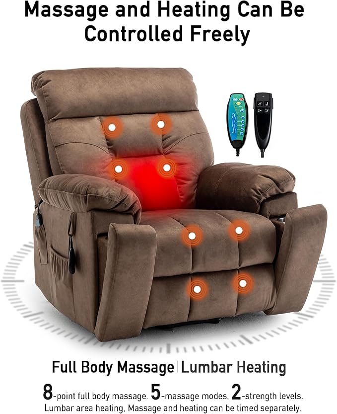 Lazy boy Recliner Chair with Cupholder/Power Lift Recliner Chair for Elderly, Electric Recliner/Big and Tall Recliners for People Up to 6'2"/350lb Range