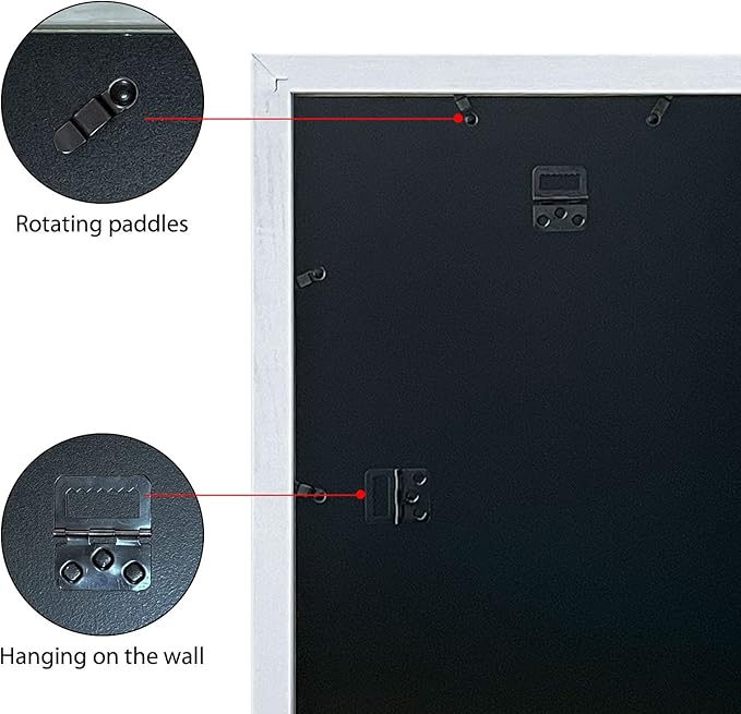VCK 12x18 Inch Solid Wood Poster Frames with Wall Mounting Hanging Picture Frame Set of 3 White