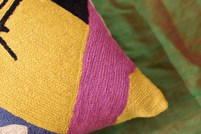 Kandinsky Modern Pillow Cover Frame Gray Abstract Pillowcase Grey Modern Chair Cushion Contemporary Outdoor Pillows Kids Room Handembroidered Wool Size 18x18