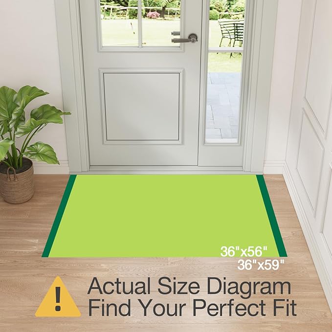 LUMI Ultra Thin Door Mat for Entryway,36"x59" Low Profile Non Slip Rubber Backing Indoor Doormat, Easy Clean Welcome Entrance Mat for Inside House, Patio, Brown