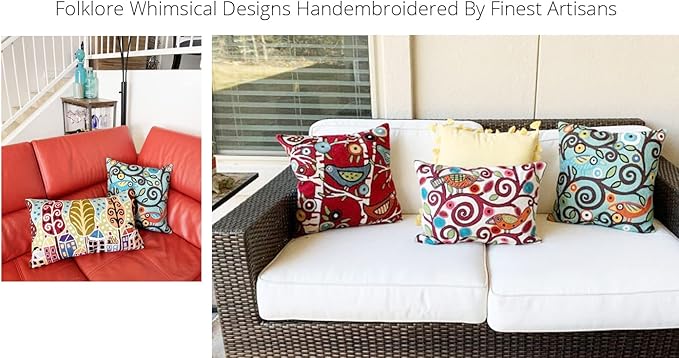 Tree of Life Birds Pillow Cover Teal Blue Floral Pillowcase Botanical Floral Outdoor Suzani Cushions Traditional Flower Cushion Hand Embroidered Cushions Wool Size - 18x18