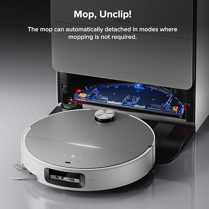 roborock Saros 10 Robot Vacuum and Mop, 22,000Pa Suction, AI Obstacle Avoidance, 3.14-inch Ultra Thin, Intelligent Dirt Detection, Zero Tangling Main Brush, Hot Water Mop & Dock Self Cleaning