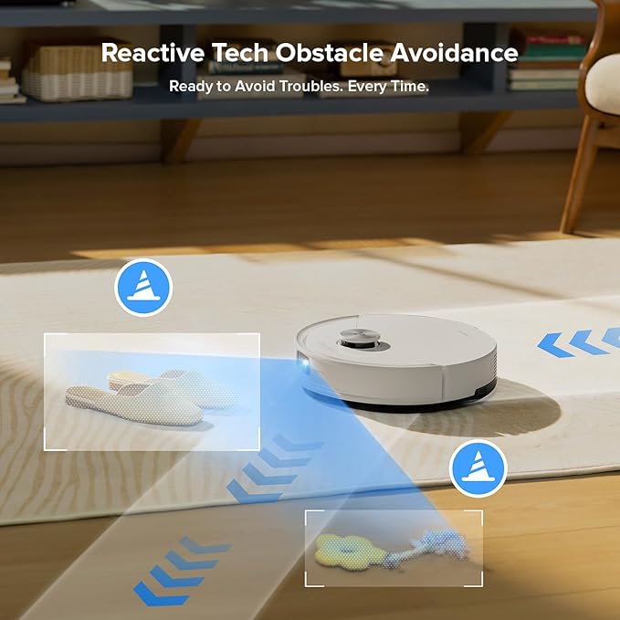 roborock Q10 S5+ Robot Vacuum and Mop with Self-Emptying, 10,000Pa Suction, Upgraded from Q8 max+, Obstacle Avoidance, Sonic Mopping, Dual Anti-Tangle Design, Auto Mop Lifting, Ideal for Pet Hair