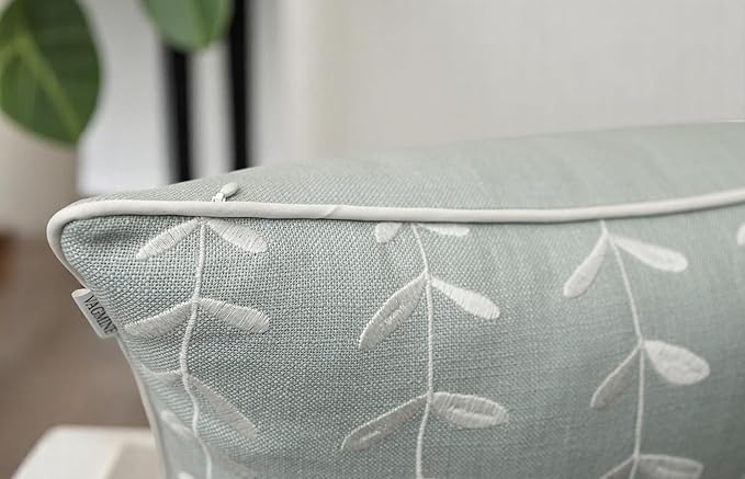 VAGMINE Embroidered Lollipop Cushion Cover - 20x20 Inches Square - 100% Cotton Robins Egg Throw Pillow Case - Subtle Textured Pattern - Perfect for Sofa, Lounge, Bed, Farmhouse, Office Decor