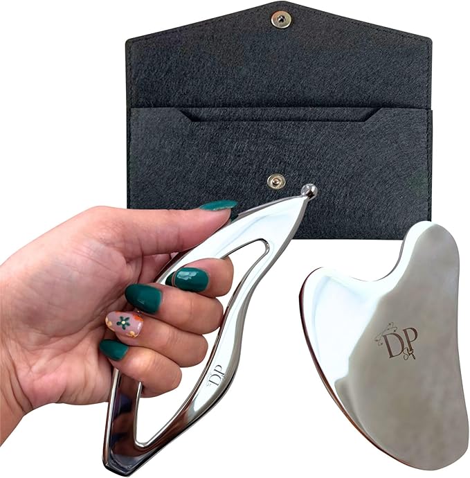 Muscle Scraper Tool β 2-in-1 Stainless Steel Fascia Scraper for Deep Tissue Massage & Muscle Relief - Gua Sha Body Tool for Soreness - Ergonomic IASTM Tool for Athletes & Physical Therapy