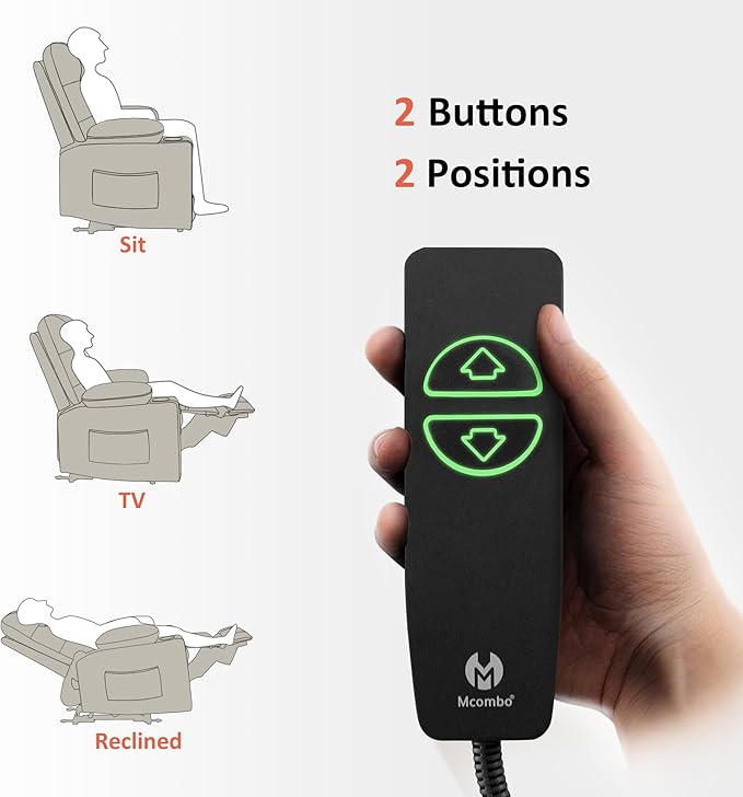 MCombo Zero Gravity Power Recliner Chair with Heat and Vibration Massage, Reclining Chair with USB Ports, Cup Holders for Living Room, Faux Leather PR621 (Light Grey)
