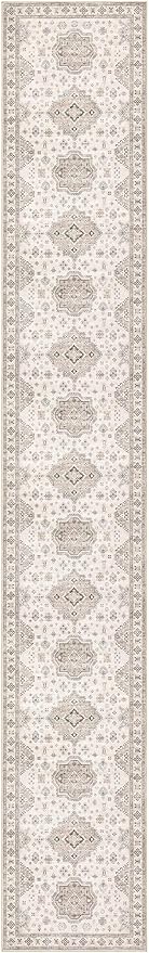 Washable 3x20 Runner Rug - Area Rugs Neutral Vintage Distressed Floral Farmhouse Boho Large Soft Floor Rug Indoor Carpet for Hallway Entryway Home - Beige Brown