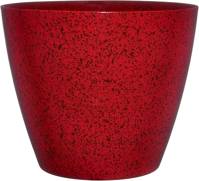Classic Home and Garden Vogue Planter Pots w/Pottery Quality Finish - Modern Indoor & Outdoor Flower Pots - UV-Resistant Porch Planters - Decorative Pot for Flowers & Herbs (8” Lava Red)