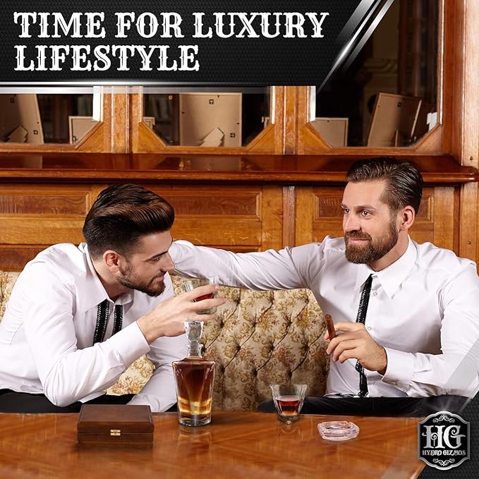 Whiskey Decanter Set for Men with 4 Glasses For Whisky, Bourbon, Rum, Scotch, Crystal Clear Decanter Sets - Whiskey Gifts for Men Dad Him