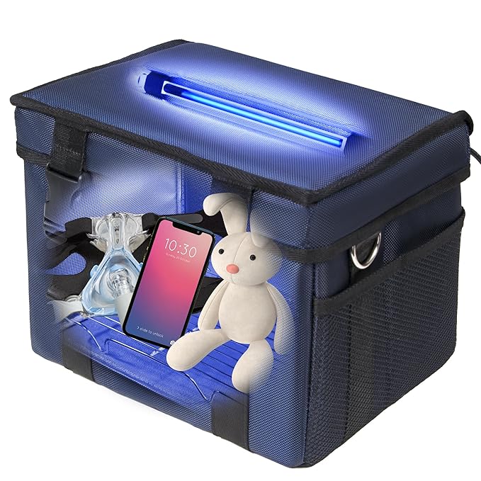 UV Sanitizer Box, 12L Ozone Portable Sanitizing and Cleaning Machine with 3-Level Timer, Foldable UV Cleaner Box for Phone, Toys, Mask, Towel, key, Ozone UV Box 