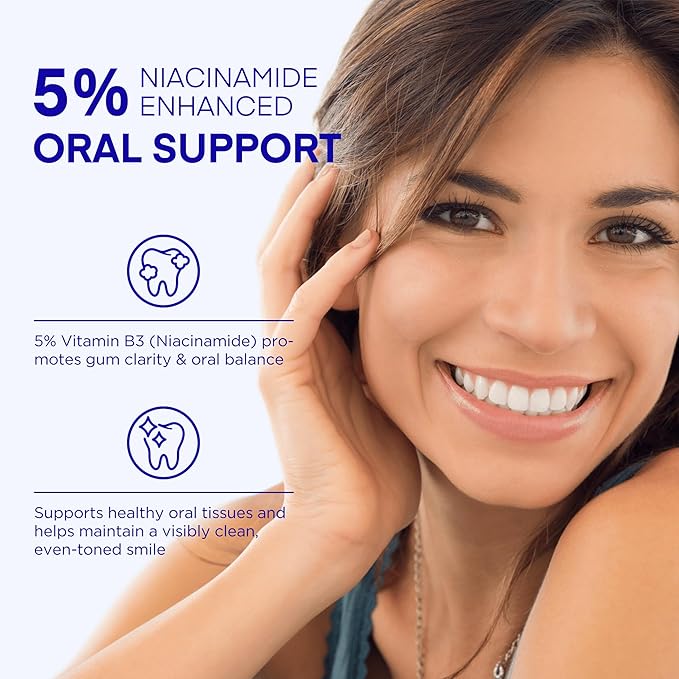 PearlSmile Niacinamide Hydroxyapatite Whitening Toothpaste – 10% Nano Hydroxyapatite + 5% Niacinamide – Strengthens Enamel, Remineralizes, Brightens Teeth – Fluoride-Free, Travel Size, 4.2oz (120g)