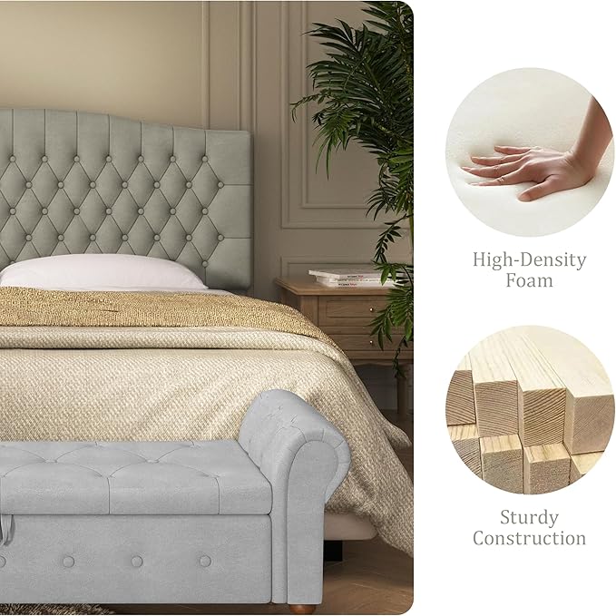 Velvet Upholstered Headboard King/Cal King Size Latest Model Wall Mount, Bed Frame Mount, Featuring High-Density Sponge Padding, Luxury Texture Easy Assembly and Style-Taupe