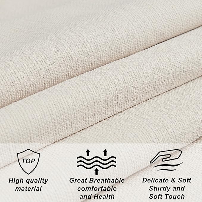 Linen Upholstered Headboard Queen/Full Size Bed Tufted Button Headboard, Featuring High-Density Sponge Padding, Luxury Texture Easy Assembly Comfort and Style-Ivory