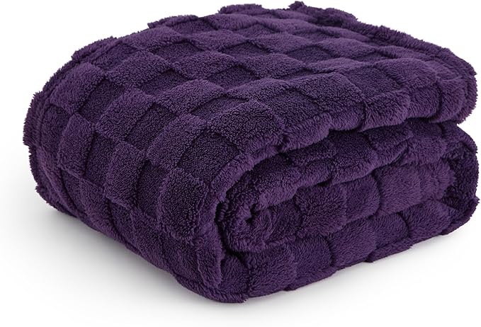 Bedsure GentleSoft Purple Throw Blanket for Couch - Super Soft Cozy Blankets Gifts for Women Men Girls, Cute Small Fleece Throws for Bedroom Home Decor, 50x70 Inches