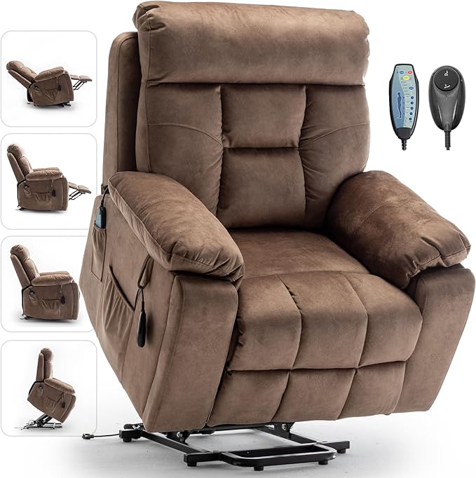 Lazy boy Recliner Chair with Cupholder/Power Lift Recliner Chair for Elderly, Electric Recliner/Big and Tall Recliners for People Up to 6'2"/350lb Range