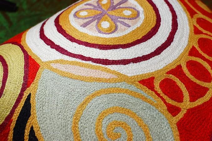 Hilma Al Klint Red Pillow Cover Modern Red Pillowcase Abstract Chair Cushion Accent Throw Pillowsham Mid Century Chair Cushions Hand Embroidered Wool Size 18x18