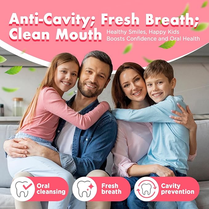 Mouth Spray for Kids, Toddler Toothpaste Helper, Fluoride Free Baby Toothpaste Cavity Protection, Oral Care with Natural P113+ Antibacterial Peptide - for Newborns to Age 6, Grape