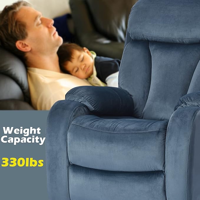 Power Lift Chair Recliners for Elderly, Modern Adult Power Lift Recliner, Velvet Upholstery Electric Lift Chair Recliner with Remote Side Pocket for Living Room(Navy Blue)