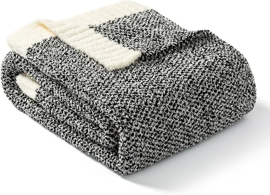 Snuggle Sac Soft Warm Bed Blanket Oversized Twin XL 66x90β, Super Soft Warm Blankets for Bed, Living Room, Luxurious Microfiber Blanket Dupes, Heather Black, 66x90 inches