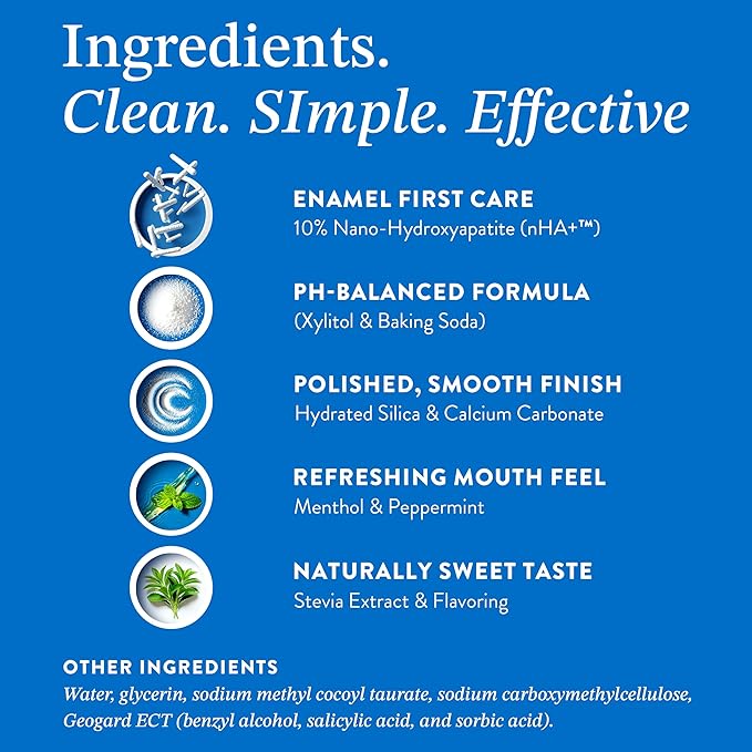 Mouthology 10% Nano Hydroxyapatite Toothpaste (3pk, Fluoride Free), Whitening*, Supports Enamel Care*, Appropriate for Sensitive Teeth*, SLS Free, Xylitol nHA Toothpaste Adults, Mint 4oz (USA Made)