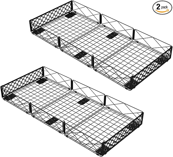 NADAMOO Large Under Bed Storage with Wheels, Low Profile Rolling Under Bed Storage Containers,Foldable Metal Under the Bed Organizer Bins for Bedroom,2 Packs