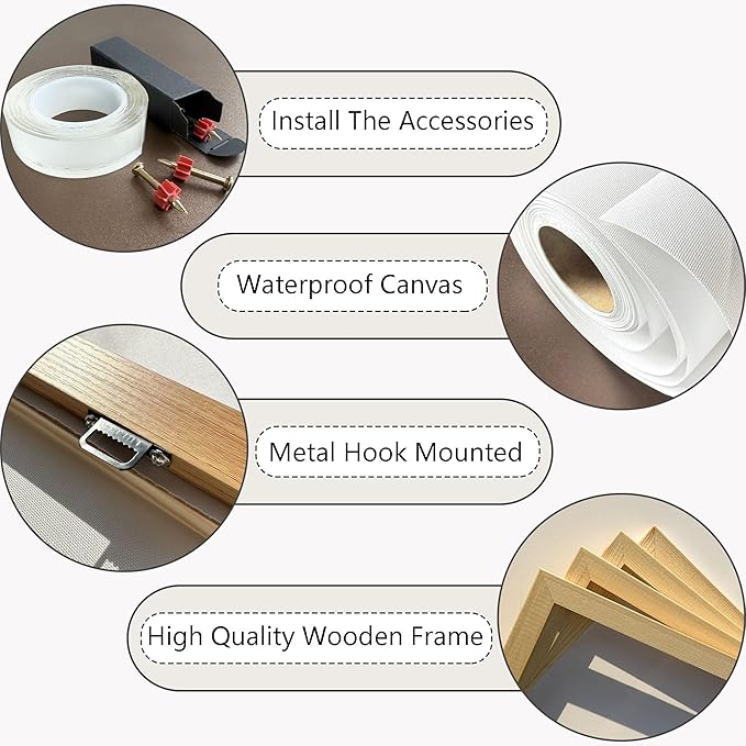 HGUAOA Coastal Wall Art - Large Landscape Wall Pictures for Living Room, Bedroom Pictures, Ocean Beach Artwork, Blue Wall Art, Above Bed Decor, Coastal Landscape Wall Art, Beach Pinting