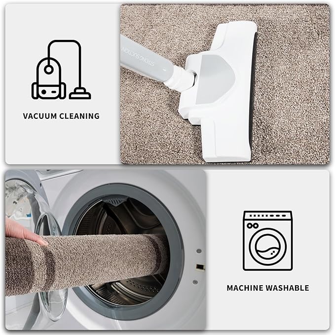 PURRUGS Dirt Trapping Door Mat 24" x 36", Non-Slip/Skid Machine Washable Entryway Rug, Shoes Scraper, Area Rug, Super Absorbent Welcome Mat for Muddy Wet Shoes and Paws, Beige & Grayish Brown
