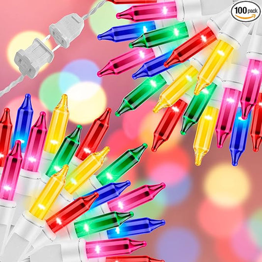 100LIGHTS Multi Easter Mini String Lights,Connectors Christmas Decorative Lights 19.6 UL Certified Waterproof for Easter Home Garden Holiday Christmas Tree Party Patio Wedding