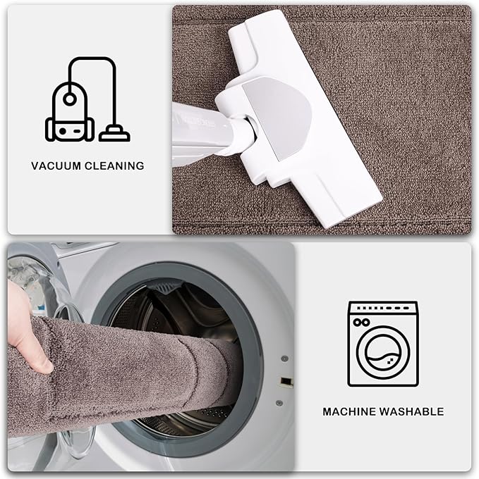 PURRUGS Dirt Trapping Door Mat 32" x 47", Non-Slip/Skid Machine Washable Entryway Rug, Dog Doormat, Super Absorbent Welcome Mat for Muddy Wet Shoes and Paws, Grayish Brown