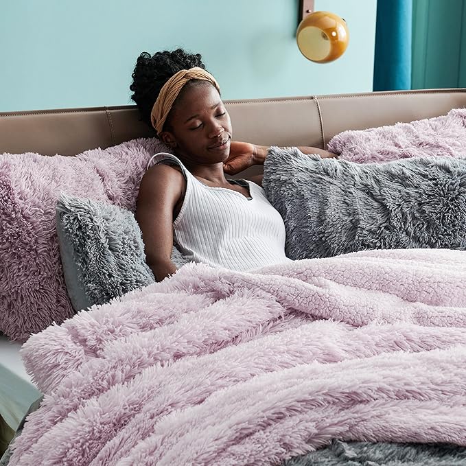 Bedsure GentleSoft Fluffy Lavender Purple Throw Blanket, Purple Decor Lilac Gifts for Kids Girls Women, Soft Cozy Fuzzy Plush Warm Thick Sherpa Fleece Faux Fur Blanket, Birthday Gifts for Her, 50x60